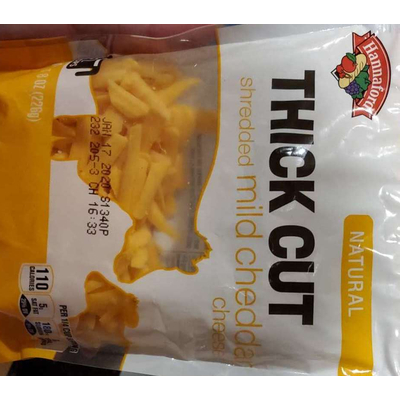 Shredded Mild Cheddar Cheese, Thick Cut