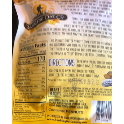 Fully Cooked Oatmeal, Steel Cut