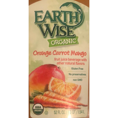 Organic Fruit Juice Beverage, Orange Carrot Mango