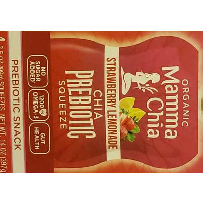 Chia Prebiotic Squeeze, Strawberry Lemonade