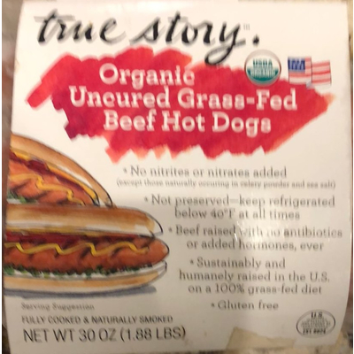 Organic Uncured Grass-Fed Beef Hot Dogs