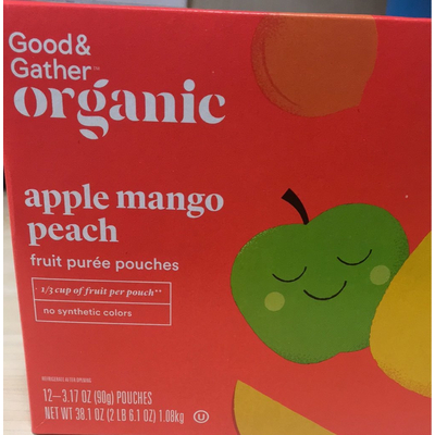 Apple Mango Peach, Fruit Puree Pouches