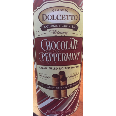 Chocolate Peppermint, Cream Filled Rolled Wafers
