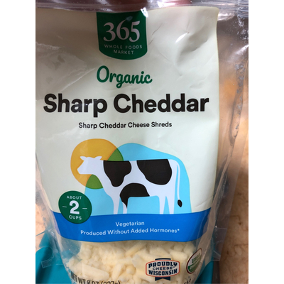 Organic Sharp Cheddar, Cheese Shreds