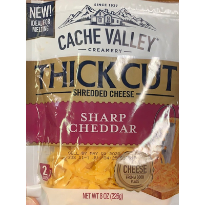 Thick Cut Shredded Cheese, Sharp Cheddar