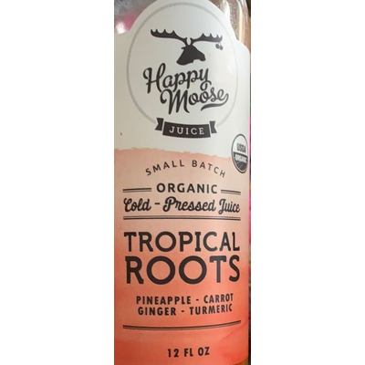 Organic Cold-Pressed Juice, Tropical Roots, Pineapple-Carrot, Ginger-Turmeric
