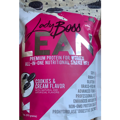 Lean Premium Protein for Women, All-In-One Nutritional Shake Mix, Cookies & Cream Flavor