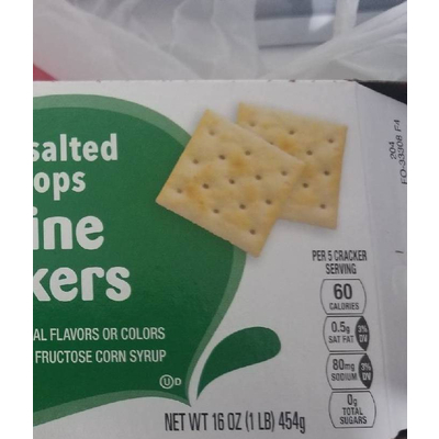 Saltine Crackers, Unsalted Tops