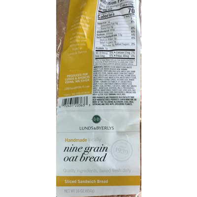 Sliced Sandwich Bread, Nine Grain Oat Bread