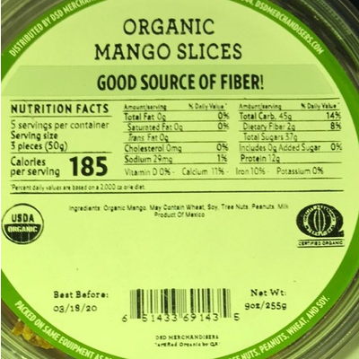 Organic Mango Slices