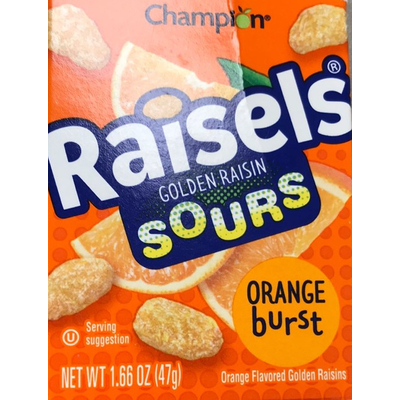 Raisels Golden Raisin Sours, Orange Burst