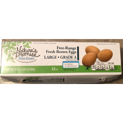 Free-Range Fresh Brown Eggs, Large Grade-A