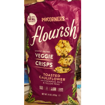 Flourish Lightly Salted Veggie Crisps, Toasted Cauliflower with Chickpeas, Rice & Yellow Peas