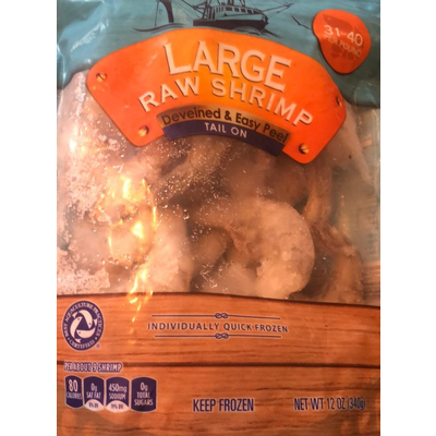 Large Raw Shrimp, Deveined & Easy Peel, Tail On
