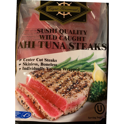 Wild Caught Ahi Tuna Steaks, Sushi Quality