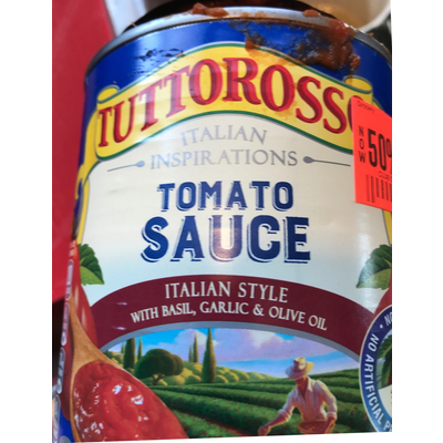 Tomato Sauce, Italian Style with Basil, Garlic & Olive Oil