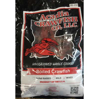 Unseasoned Whole Cooked Boiled Crawfish