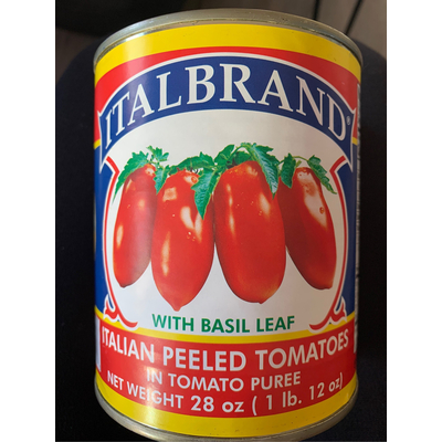Italian Peeled Tomatoes With Basil Leaf