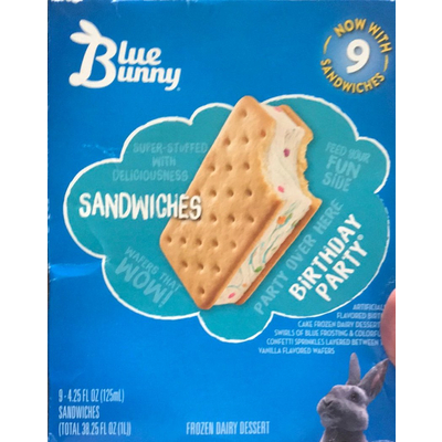Frozen Dairy Dessert Sandwiches