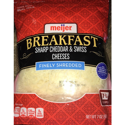 Finely Shredded Breakfast Sharp Cheddar & Swiss Cheeses