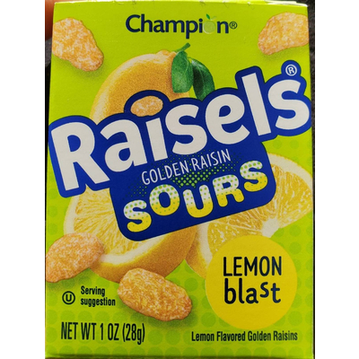 Lemon Blast Raisels Golden Raisin Sours