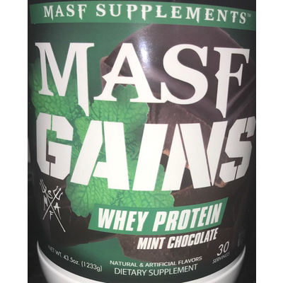 Masf Gains Mint Chocolate Whey Protein Dietary Supplement