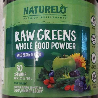Wild Berry Flavor Raw Greens Whole Food Powder