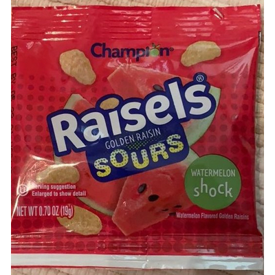 Raisels Watermelon Shock Golden Raisin Sours