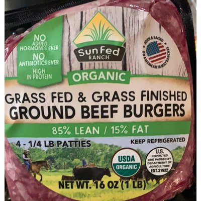 Organic Grass Fed & Grass Finished Beef Burgers