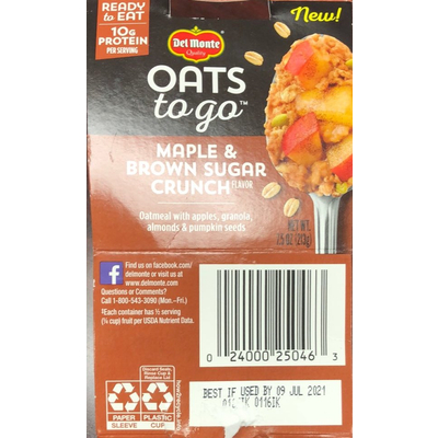 Maple & Brown Sugar Crunch Flavor Oats to Go