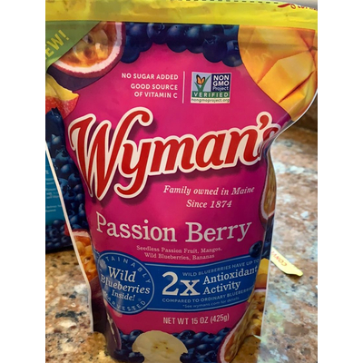 Passion Berry Seedless Passion Fruit, Mangoes Wild Blueberries, Bananas