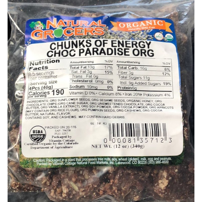 Organic Chunks of Energy Choc Paradise