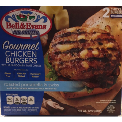 Roasted Portabella & Swiss Gourmet Chicken Burgers