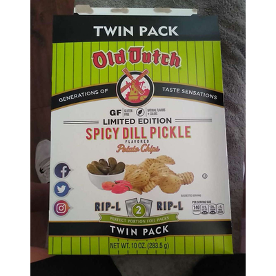 Spicy Dill Pickle Flavored Potato Chips