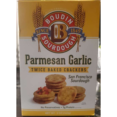 Parmesan Garlic Twice Baked Crackers