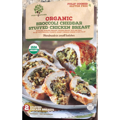 Fully Cooked Gluten Free Organic Broccoli Cheddar Stuffed Chicken Breast