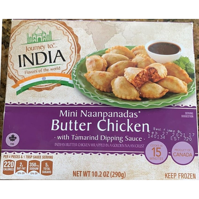 Butter Chicken Mini Naanpanadas with Tamarind Dipping Sauce
