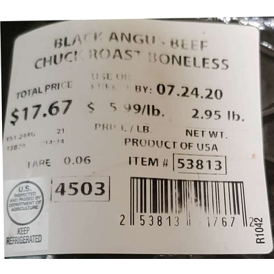 Boneless Black Angus Beef Chuck Roast