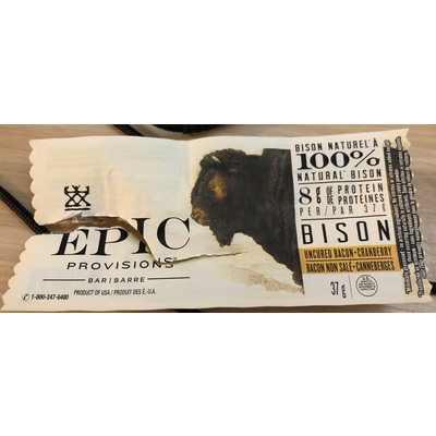 Cranberry 100% Natural Bison Uncured Bacon Bars