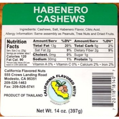 Habanero Cashews