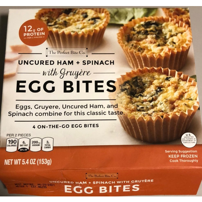 Uncured Ham Plus Spinach with Gruyere Egg Bites