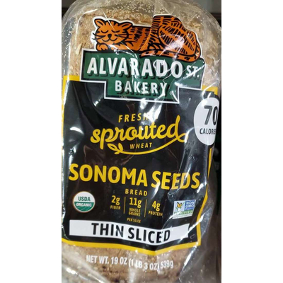 Thin Sliced Fresh Sprouted Wheat Sonoma Seeds Bread