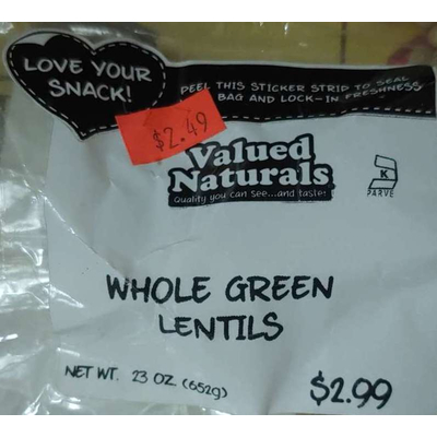 Whole Green Lentils