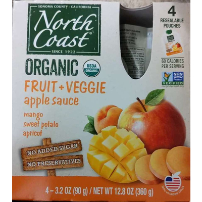 Mango Sweet Potato Apricot Organic Fruit & Veggie Applesauce