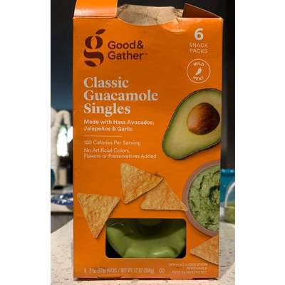 Made with Hass Avocados,Jalapenos, And Garlic Classic Guacamole Singles
