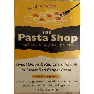 Sweet Onion & Red Chard Ravioli in Sweet Red Pepper Pasta