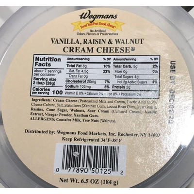 Vanilla, Raisin & Walnut Cream Cheese