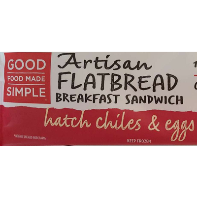 Hatch Chiles & Eggs Artisan Flatbread Breakfast Sandwich