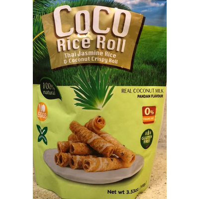 Pandan Flavour Thai Jasmine Rice & Coconut Crispy Roll