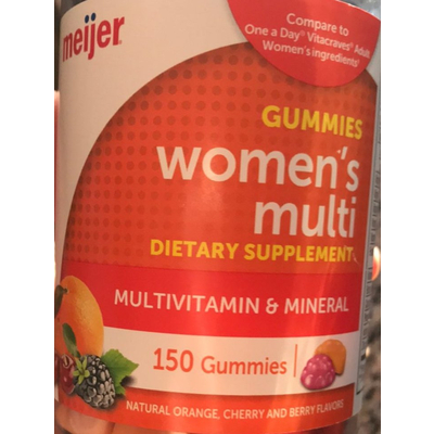 Women's Multi Dietary Supplement Gummies, Natural Orange, Cherry and Berry Flavor